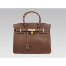 Hermès Birkin 35 cm Clemence Barenia mit goldfarbenen Beschlägen