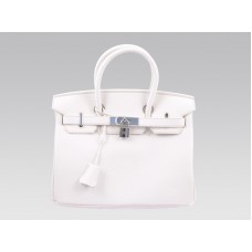 Hermès Birkin 30 cm Togo Clemence Weiß