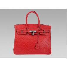 Hermès Birkin 35 cm Straußenleder Rouge Vif