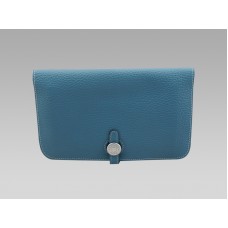 Hermes Dogon Togo Ledergeldbörse Blau