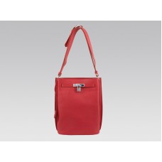 Hermes So Kelly 22 cm Clemence Rot