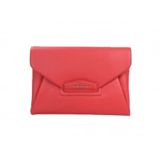 Givenchy Antigona Envelope Clutch aus genarbtem Leder, Rot