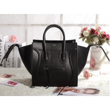 Celine Luggage Phantom Square Tote Bag aus schwarzem Epsom-Leder