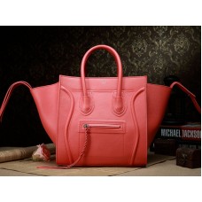 Celine Luggage Phantom Square Tote Bag aus Epsom-Leder, Orange