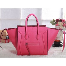 Celine Luggage Phantom Square Tote Bag aus Togo-Leder in Pink