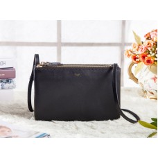 Celine Mini Trio Umhängetasche, Hellschwarz