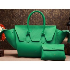 Celine Tie Nano Henkeltasche aus grünem Leder