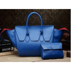 Celine Tie Nano Henkeltasche aus Leder, blau