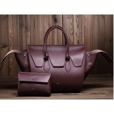 Celine Tie Nano Henkeltasche aus Leder, burgunderrot