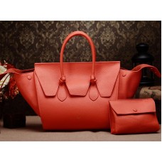 Celine Tie Nano Henkeltasche aus Leder, Orange