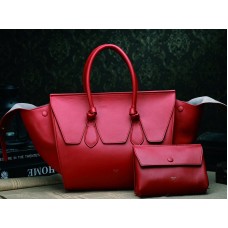 Celine Tie Nano Henkeltasche aus rotem Leder