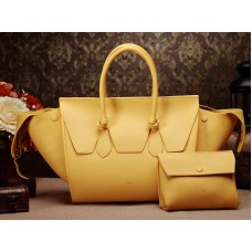 Celine Tie Nano Henkeltasche aus gelbem Leder