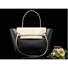Celine Mini Gürteltasche aus glattem Kalbsleder, Schwarz mit Beige