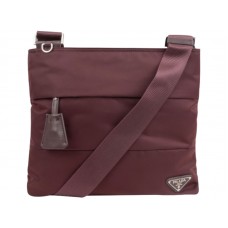 Prada Tessuto Umhängetasche Burgund