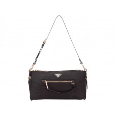 Prada Tessuto Nylon-Schultertasche Schwarz