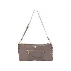Prada Tessuto Nylon-Schultertasche Grau