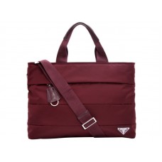 Prada Tessuto Einkaufstasche Burgund