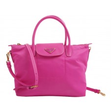 Prada Tessuto Nylon Tote mit Lederbesatz, Pfirsichfarben