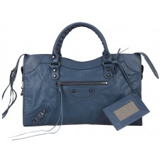 Balenciaga Medium Classic City Bag Dunkelblau