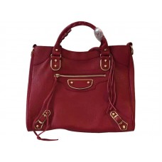 Balenciaga Gold Metallic Edge Velo Tasche Burgunderrot