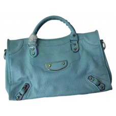 Balenciaga Classic Metallic Edge Iridescent City Bag Hellblau