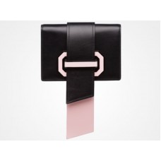 Prada Plex Ribbon Umhängetasche Schwarz Rosa