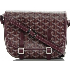 Goyard Chevron Belvedere PM Messenger Bag Burgunderrot