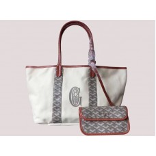 Goyard Anjou Wendetasche aus Canvas, Größe M, Grau, H-gotogg3456s3