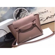 Celine Micro Gürteltasche aus genarbtem Kalbsleder in Dunkelrosa