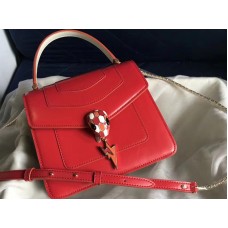 Bvlgari Schutzhülle Serpenti Forever 18 cm Kalbsleder Weiß und Rot