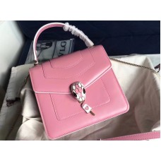 Bvlgari Schutzhülle Serpenti Forever 18 cm Kalbsleder Weiß und Rosa