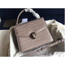 Bvlgari Klappendeckel Serpenti Forever 20 cm Krokograu