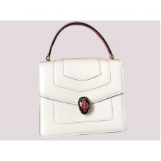 Bvlgari Schutzhülle Serpenti Forever 20 cm Metallic-Kalbsleder Weiß