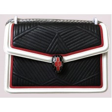 Bvlgari Schultertasche Serpenti Forever Schwarz Weiß