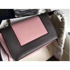 Celine Medium Frame Schultertasche aus Kalbsleder, Rosa und Schwarz