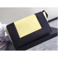 Celine Medium Frame Schultertasche aus Kalbsleder, Gelb und Schwarz