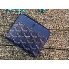 Goyard Chevron Kleine Geldbörse mit Reißverschluss Blau