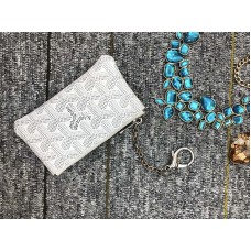 Goyard Münzgeldbörsen-Schlüsselanhänger Weiß