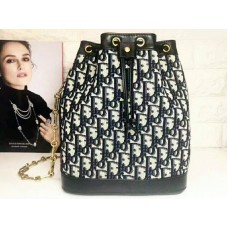 Dior Diorissimo Beuteltasche mit Kordelzug, groß, schwarz