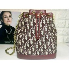 Dior Diorissimo Beuteltasche mit Kordelzug, groß, bordeauxrot