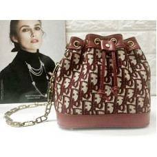 Dior Diorissimo Beuteltasche mit Kordelzug, Burgunderrot