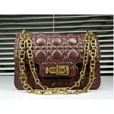 Dior Miss Dior Tasche aus schwarzem Lammleder in Burgunderrot