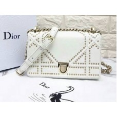 Dior Kleine Diorama Tasche aus Kalbsleder Weiß d0421-13