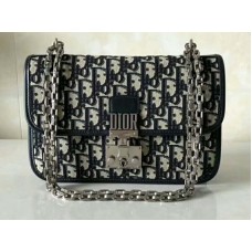 Dior Dioraddict Klappe Canvas Silberne Beschläge Schwarz d1006942
