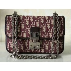 Dior Dioraddict Klappenüberzug aus Canvas, silberfarbene Beschläge, burgunderrot, d1006943