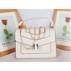 Bvlgari Schutzhülle Serpenti Forever 25 cm Kalbsleder Weiß