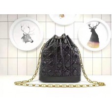 Dior Miss Dior Beuteltasche aus Lammleder, Schwarz