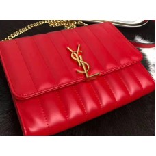 Saint Laurent Vicky Medium in Matelassé? Lammlederrot