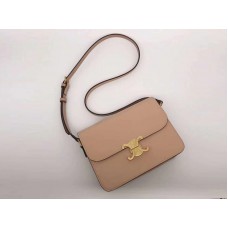 Celine Medium Triomphe Tasche aus glänzendem Kalbsleder in Beige