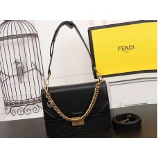 Fendi Kan I Tasche aus schwarzem Kalbsleder